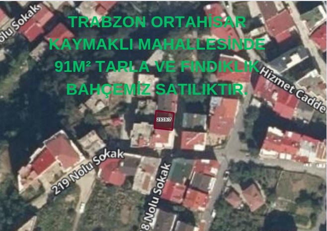 TRABZON ORTAHİSAR KAYMAKLI MAH 91M² TARLA VE FINDIKLIK BAHÇEMİZ SATILIK - TRABZON ORTAHİSAR fotoğraf 6